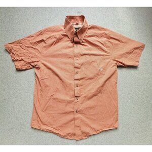 Ariat Pro Series Shirt Adult Medium Orange White Plaid Western Cowboy Rodeo Mens